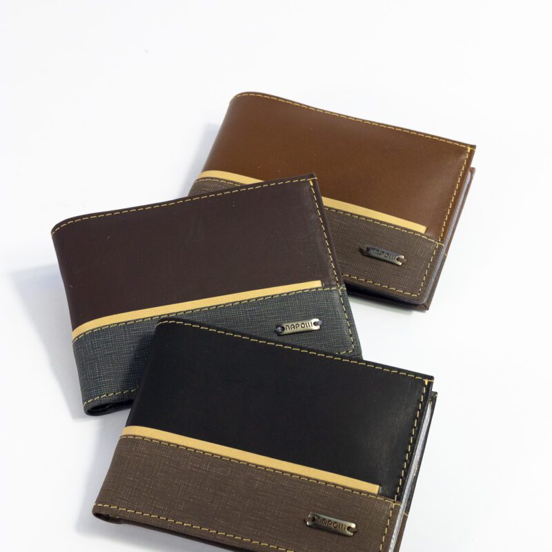 Carteira Masculina de Couro Napolli Natural Divide